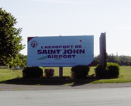 St. John Airport sign